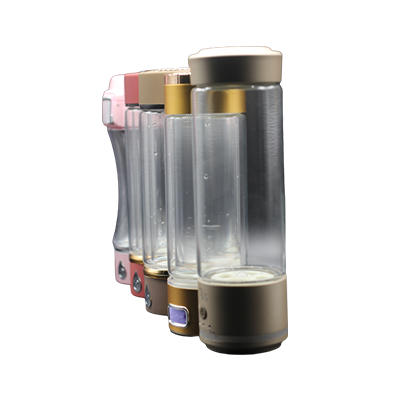 Generador de agua HHO portátil SPE botella de vidrio de agua de hidrógeno eléctrico de luz colorida inteligente saludable superior